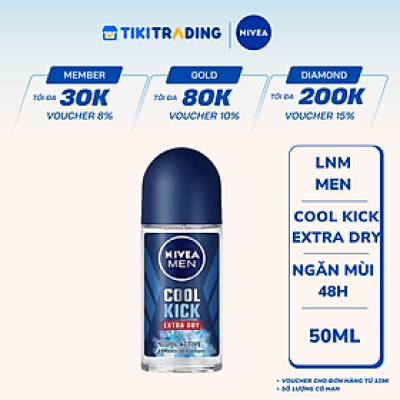 Lăn Ngăn Mùi NIVEA MEN Cool Kick Mát Lạnh (50ml) - 82886
