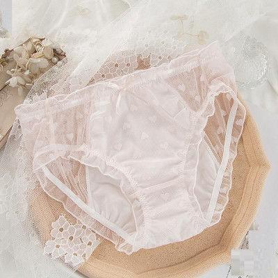 Quần Lót Cao Cấp Mid Eo Phong Cách Nhật Bản Chất Liệu Lưới Kết Hợp Ren Mềm Mịn ( Mã WL15)