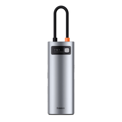 HUB chuyển đổi Baseus Metal Gleam Type-C 7 trong 1, Xám - Hàng chính hãng