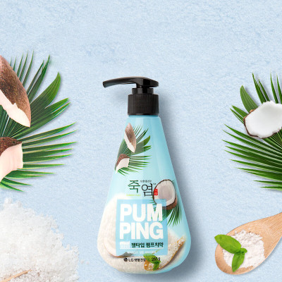 Kem đánh răng PumPing trái dừa + bạc hà hơi thở thơm mát Hàn Quốc 285g