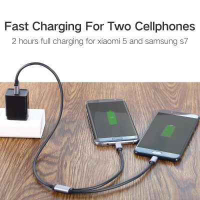 Ugreen UG40351US196TK 1m màu Đen Cáp USB-A sang 2 đầu TypeC cao cấp - HÀNG CHÍNH HÃNG