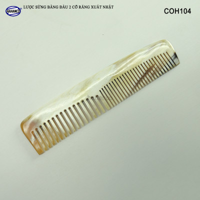 Lược sừng bằng đầu hai loại răng (Size: M - 12,5cm) COH104 - Lược xuất khẩu Nhật - Chăm sóc tóc