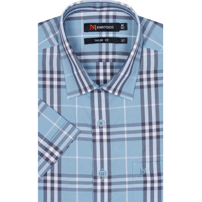 Áo sơ mi nam tay ngắn form suông vạt ngang Khatoco A1MN438T2-CNCR094-2409-N