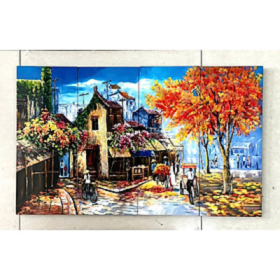 Bộ Tranh sơn mài 4 tấm - ĐỒNG QUÊ / PHỐ CỔ VIỆT NAM - Size 50x80 cm / 60x120 cm