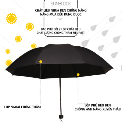 Dù Che Nắng Che Mưa 8 Xương Xếp Gọn Tiện Lợi