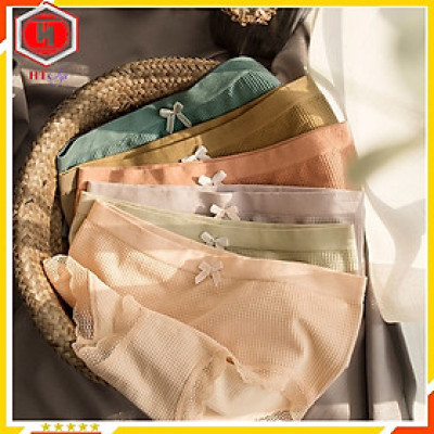 Quần Lót Nữ - Combo 5 Chiếc Quần Chip Nữ Cotton Viền Ren Đính Nơ - Quần Lót Nữ Cotton Cao Cấp Mã QL04 - Freesize từ 40-60kg