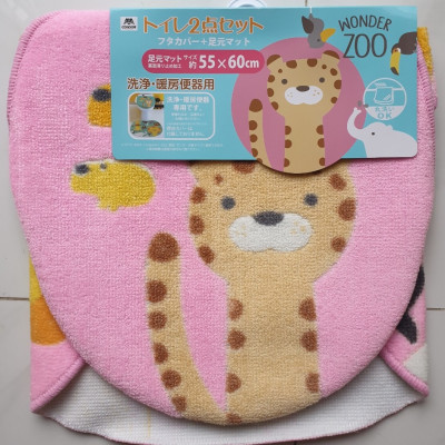 Combo bộ 2 thảm toilet và nắp bồn cầu cao cấp êm, mịn, ấn tượng, xinh xinh-CONDOR