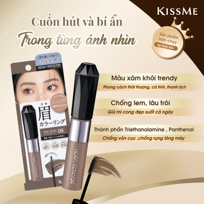 Mascara Chải Đổi Màu Lông Mày Chống Trôi Siêu Bền Màu Xám Khói EX Kissme Heavy Rotation 8 G