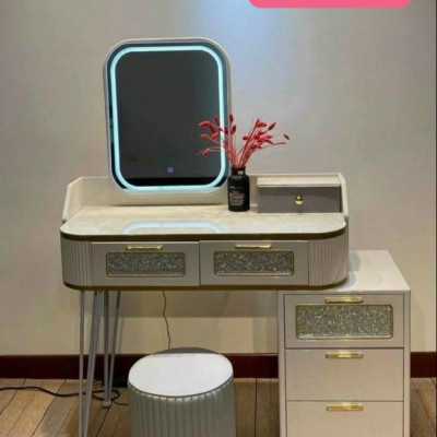 Bàn trang điểm BB Tundo bọc da mặt kính gương led cảm ứng