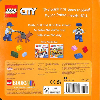 Sách ngoại văn: LEGO City. Police Patrol: A Push, Pull And Slide Book