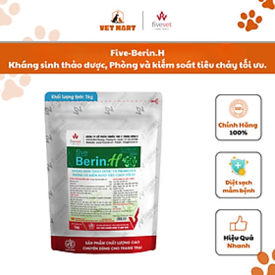 [1kg] Five-Berin.H Kháng sinh thảo dược và probiotics. Phòng và kiếm soát tiêu chảy tối ưu.