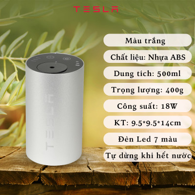 Máy phun sương khuếch tán tinh dầu TESLA - Máy xông tinh dầu hình trụ TL038 cho phòng ngủ, phòng khách có đèn 7 màu