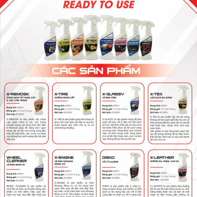 DUNG DỊCH DƯỠNG VÀ LÀM MỚI, LÀM ĐEN LỐP Ô TÔ, XE MÁY EKOKEMIKA X-TIRE 600ML DÀNH CHO CHỦ XE