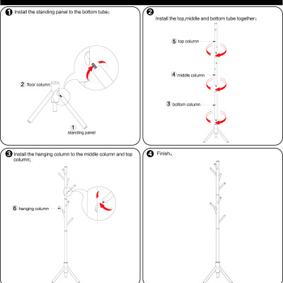 Cây treo quần áo 3 chân 8 nhánh treo bằng gỗ cao su