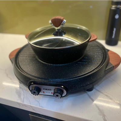 BẾP LẨU 2 NGĂN KÈM NƯỚNG PHILEO PH-366 Hàn Quốc Hàng Chính Hãng