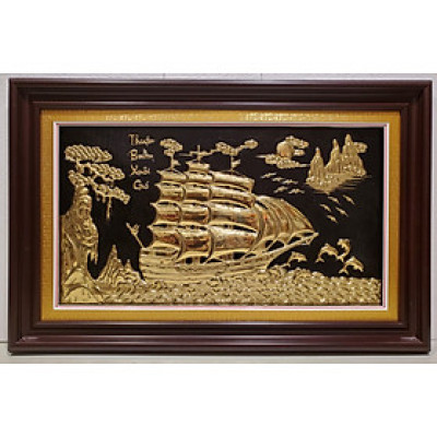 TRANH ĐỒNG VÀNG NGUYÊN CHẤT LIỀN TẤM - THUẬN BUỒM XUÔI GIÓ