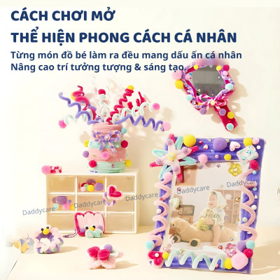 Kẽm nhung làm hoa, kẹp tóc DIY cho bé Mideer Chenille Stem Craft Collection