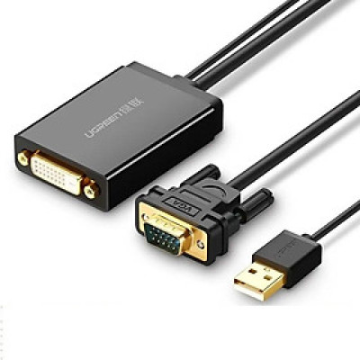 Ugreen UG30839MM119TK 50CM màu Đen Cáp chuyển VGA sang DVI 24 + 1 cao cấp - HÀNG CHÍNH HÃNG
