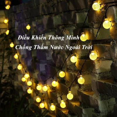 Đèn Led Cảm Biến Năng Lượng Mặt Trời 6,5M 30 Đèn Chống Thấm Nước  Treo Trang Trí Gồm 2 Màu  Vàng Ấm Và Đa Sắc 