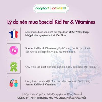 Siro Special Kid Fer Et Vitamines - Hỗ trợ thiếu máu do thiếu sắt ở trẻ - 125ml - Hàng Chính Hãng