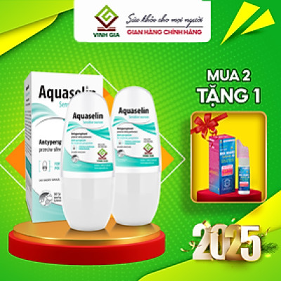 Combo 2 Lăn Khử Mùi AQUASELIN Sensitive Women Không Gây Thâm Nách, Ố Vàng Áo - 50ml