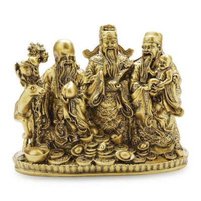 Tượng Phước Lộc Thọ chùm CTT6 26.7 x 12 x 21.5 cm mạ vàng hoặc màu xanh lựa chọn