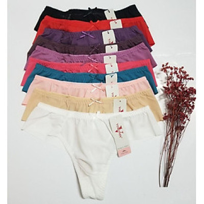 Combo 10 quần lót nữ lọt khe lụa trơn tàng hình Voronin 6419 – Seamless không viền, ôm sát, mặc đồ ôm quyến rũ