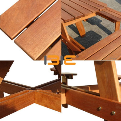 Bộ Bàn Vuông Lampung 8 Chỗ IBIE NT3028 (110 x 110 x 74 cm) - Nâu