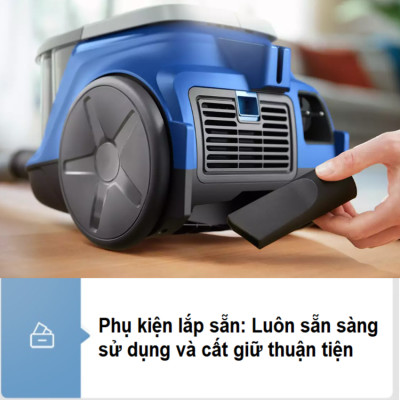 [BẢO HÀNH 2 NĂM] Máy hút bụi không túi Serial 2000, Thương hiệu Hà Lan cao cấp Philips XB2022/81, Bộ lọc Super Clean Air, Động cơ bền bỉ 1500W - Hàng Nhập Khẩu