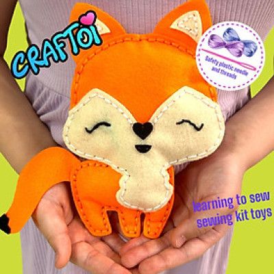 KIM NHỰA Bộ Thủ Công Trẻ Tự Làm Thú Bông 5+ FOX FOXY Craftoi Felt Sewing toy prepunched holes plastic needle