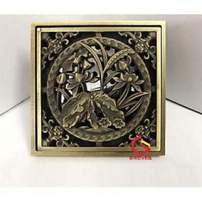 Thoát sàn chống mùi hôi đồng cổ GTS-Lotus (100x100 mm)