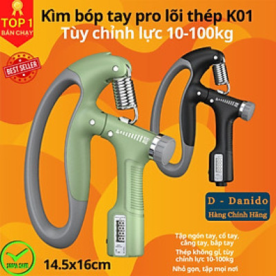 Bộ Kìm Bóp Tay Có Đếm Số Chọn Màu - Tập Gym, Cơ Bắp Cổ Tay Cao Cấp Tại Nhà Điều Chỉnh Lực Từ 5 -100kg Hãng Amalife