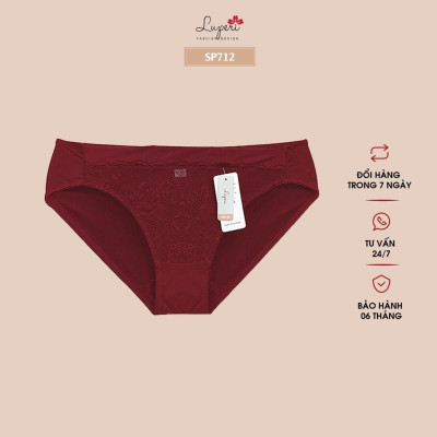 Quần Lót Nữ Thun Lạnh Phối Ren Cạp Vừa LUPERI LU3QL712 Dáng Bikini Chất Liệu Mềm Mịn Co Giãn Không Lằn Mông Kháng Khuẩn Tốt