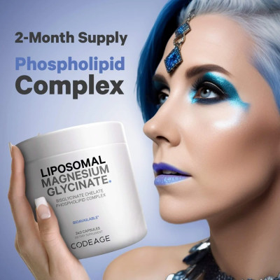 Viên Uống Codeage Liposomal Magnesium Glycinate, Nhập Khẩu Chính Ngạch Có Tem Phụ Tem, Tem Chống Hàng Giả