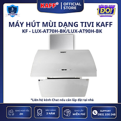 Máy hút mùi kính vát cong dạng TV cảm ứng điều khiển từ xa 900mm KAFF KF-LUX-AT90H-WH - Hàng Chính Hãng