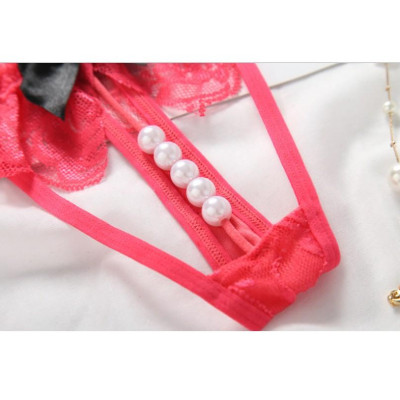 Quần lót lọt khe nữ chuỗi hạt gợi cảm ren Freesize - Hồng