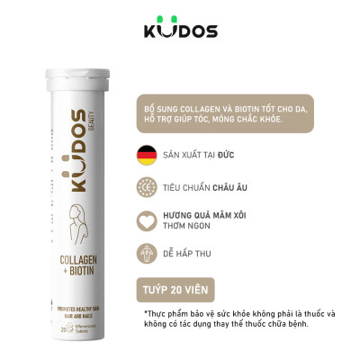 Thực phẩm bảo vệ sức khỏe KUDOS BEAUTY COLLAGEN + BIOTIN (20 viên/tuýp)