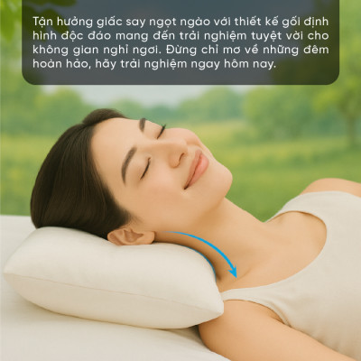 Ruột gối định hình  thư giãn cổ, massage cổ, chống ngáy 45x65 cm