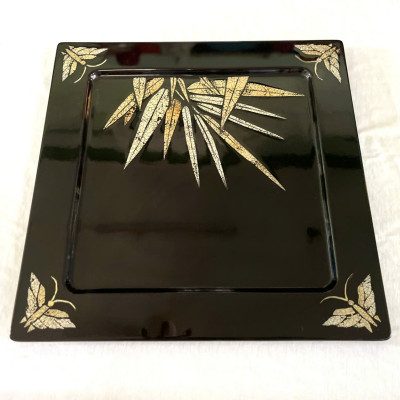 Dĩa sơn mài cao cấp Thanh Bình Lê cẩn trứng đẹp, hàng xuất khẩu 30x30 cm