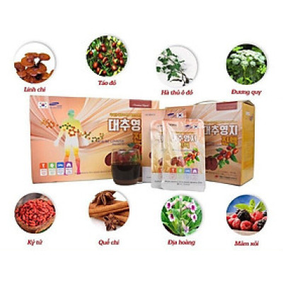 Nước Linh Chi Táo Đỏ Premium Hàn Quốc Daedong ( Hộp 80ml x 30 gói)