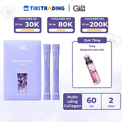 Bột Uống Collagen Gilaa Cao Cấp Kết Hợp Saffron - (60 gói x 2g)