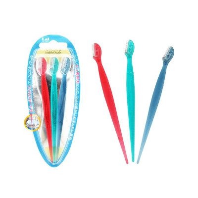 Dao Cạo Lông Mày Cán Dài Dành Cho Nữ Kai Eyebrow Razor EBR-3P (Set 3 Cây) - 00875