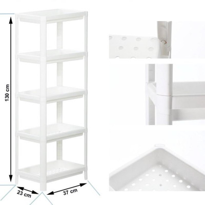 Kệ nhà tắm 5 tầng đa năng cao cấp INOCHI xuất nhật kích thước 37*23*130cm nhựa nguyên sinh cao cấp màu trắng hiện đại