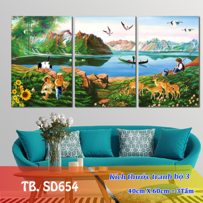 Tranh treo Tường 3D Sơn Dầu SD654- Khung tranh treo tường