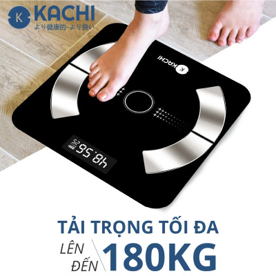 Cân điện tử bluetooth phân tích chỉ số cơ thể Kachi MK223 - Màu đen - Hàng chính hãng