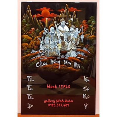 Đốc lịch khảm ốc sơn mài - Phúc lộc Thọ ( Phúc Tam Đa)