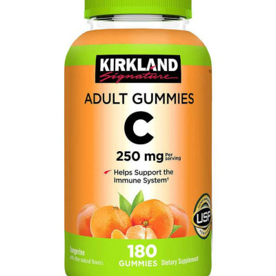 Vitamin C 250mg Kirkland Adult Gummies tăng sức đề kháng, sáng da, thúc đẩy sản xuất collagen, làm chậm quá trình lão hóa - QuaTangMe Extaste - 1lọ