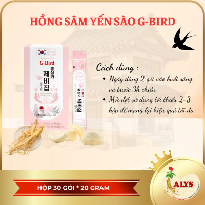  HỒNG SÂM YẾN SÀO G-BIRD HÀN QUỐC DKG ( Hộp 20g x 30 stick Dạng Thạch)