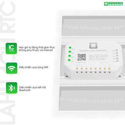 Công Tắc Thông Minh Wifi Hunonic, Công Tắc Hẹn Giờ Không Cần Internet - LAHU04 RTC