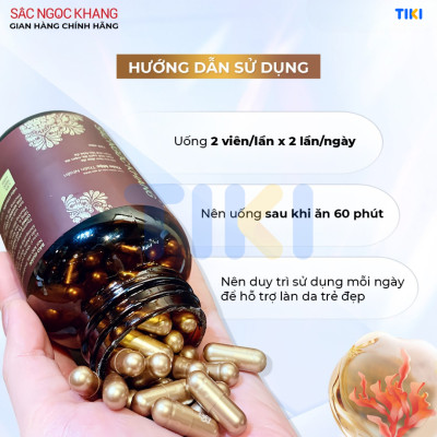 Combo 2 Hộp viên uống Sắc Ngọc Khang ++ hỗ trợ hạn chế lão hóa, sạm da, nám da; hỗ trợ tăng cường nội tiết tố nữ